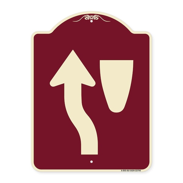 Traffic Keep Left Symbol Heavy-Gauge Aluminum Architectural Sign, 24" x 18", BU-1824-22790